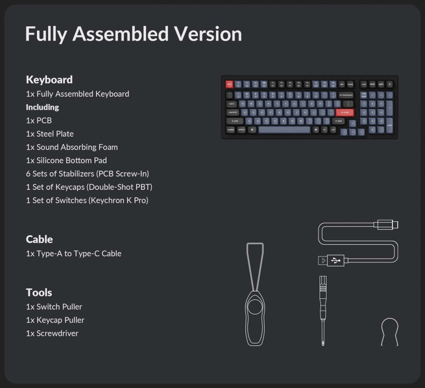 Keychron K4 Pro package content-fully assembled version